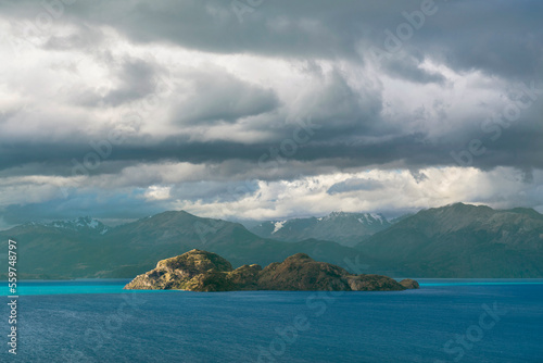 Island at Lago Gral Carrera, General Carrera Province, Chile photo