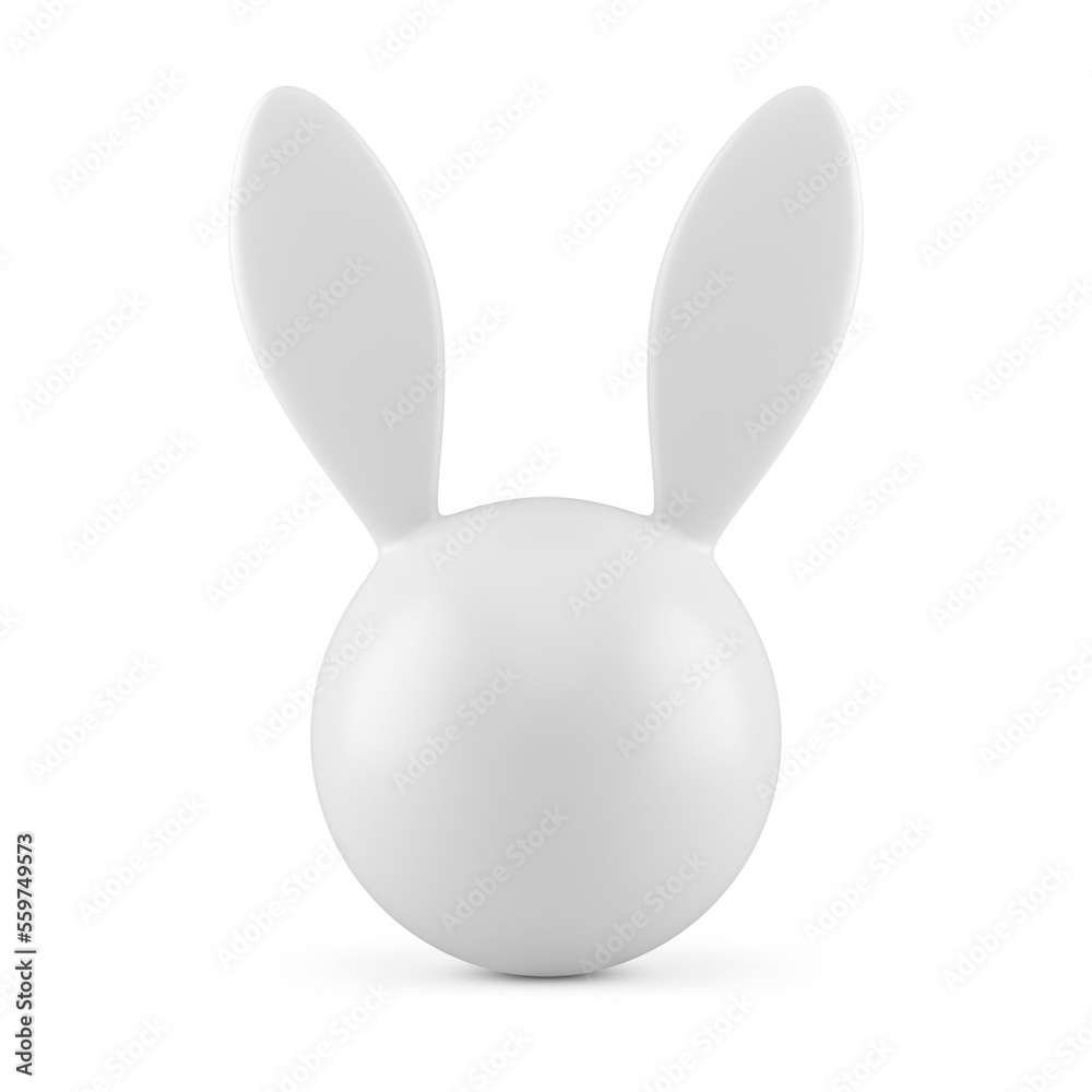 Easter bunny white ceramic bauble sphere with long ears seasonal spring holiday decor 3d Easter bunny white ceramic bauble sphere with long ears seasonal spring holiday decor 3d
