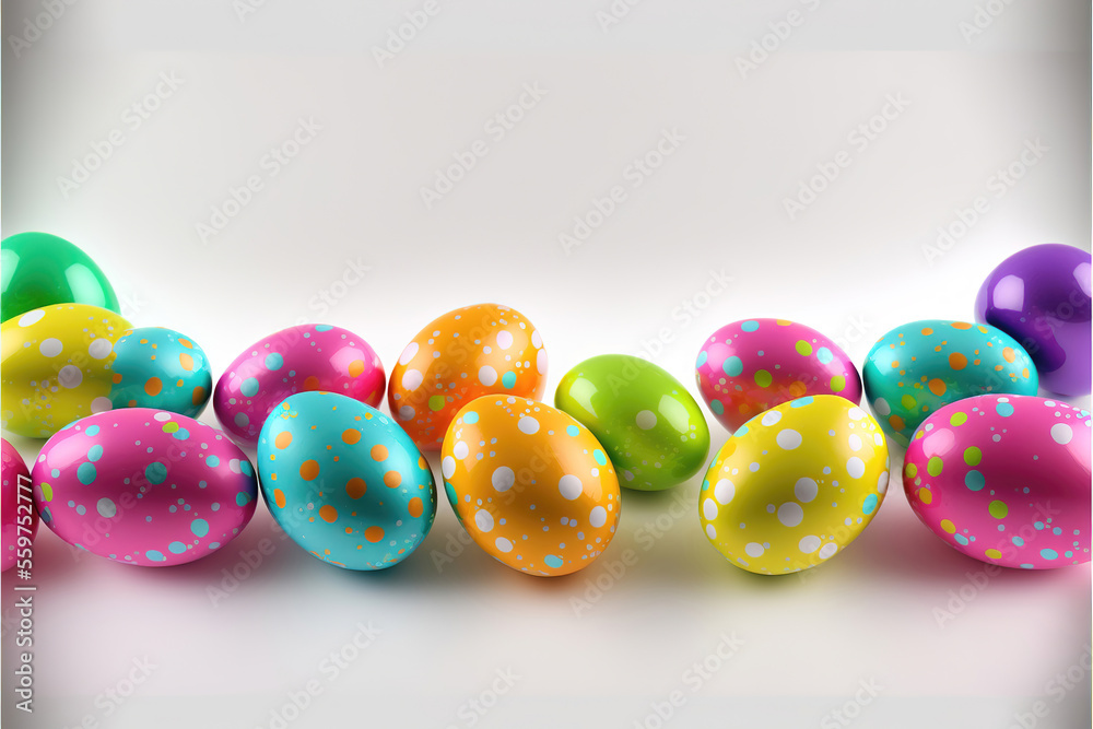 colorful easter eggs on white background, generative ai colorful easter eggs on white background, generative ai