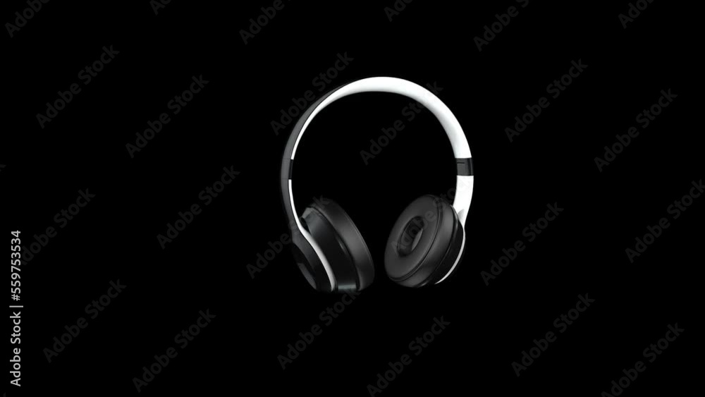 Transforming Headphone Transparent Alpha Video 3D Animation Transforming Headphone Transparent Alpha Video 3D Animation