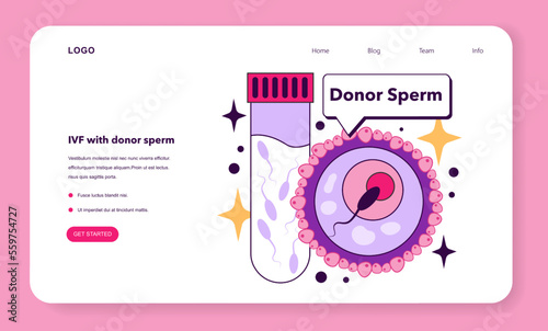 In vitro fertilization benefit web banner or landing page. Infertility