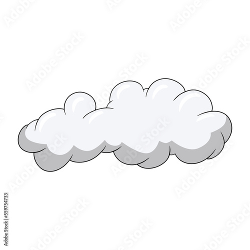 Light light cumulus cloud in cartoon , vector