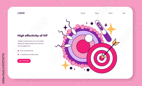 In vitro fertilization benefit web banner or landing page. Infertility