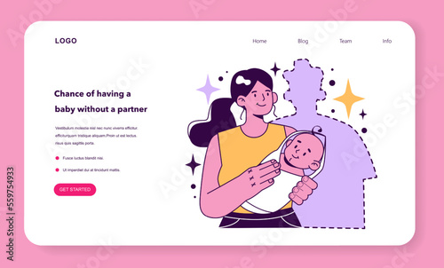 In vitro fertilization benefit web banner or landing page. Infertility