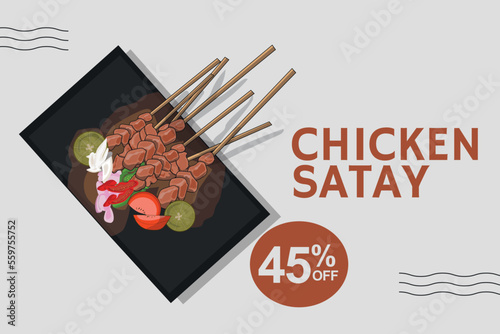 Chicken beef Satay Maranggi Asian Food Sate traditional food asian