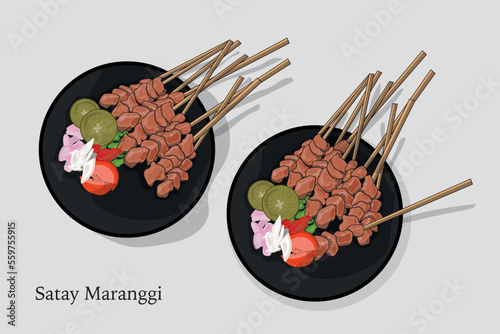 Satay Maranggi on a plate Asian Food Sate traditional food asian photo