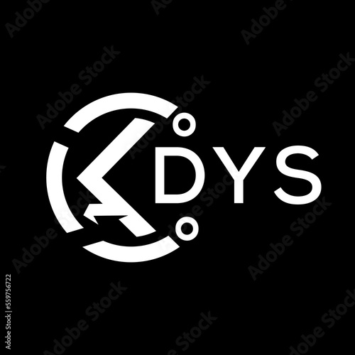 DYS letter logo. DYS white image on black background. DYS vector logo design for entrepreneur and business. DYS best icon.	
 photo