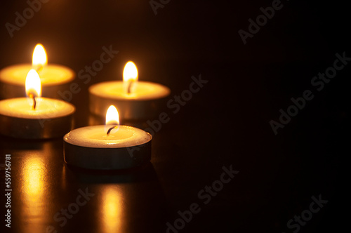 Burning candles with customizable space for text or ideas. Copy space