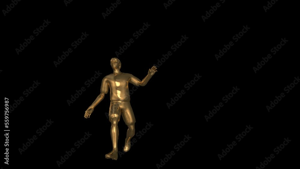 Gold Soccer Transparent Alpha Video 3D Animation Gold Soccer Transparent Alpha Video 3D Animation