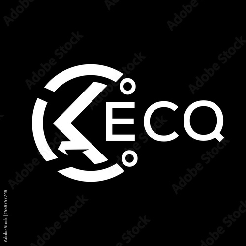 ECQ letter logo. ECQ white image on black background. ECQ vector logo design for entrepreneur and business. ECQ best icon.	
 photo