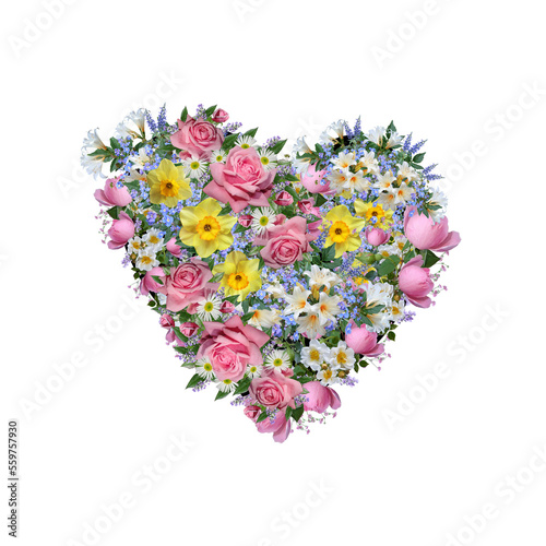 Flower Heart Clipart, Floral Heart Clipart
