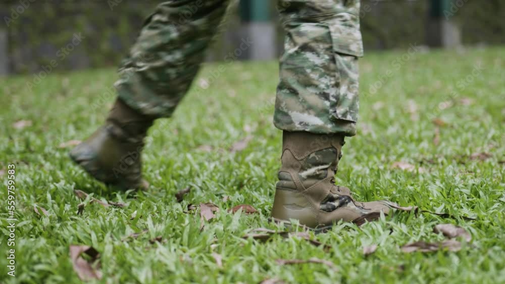 A soldier trainee his foot for prepare a war A soldier trainee his foot for prepare a war
