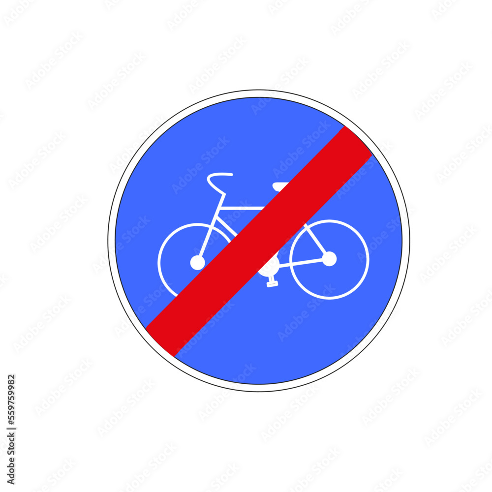 Panneau routier: Fin de piste obligatoire pour cycles Panneau routier: Fin de piste obligatoire pour cycles