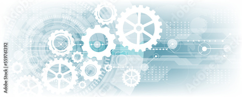 futuristic technology mechanism cog line abstract background image