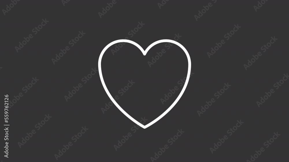 Animated heart white line icon. Charitable mission. Volunteer organization. Help nonprofits. Seamless loop HD video with alpha channel on transparent background. Motion graphic design for night mode Animated heart white line icon. Charitable mission. Volunteer organization. Help nonprofits. Seamless loop HD video with alpha channel on transparent background. Motion graphic design for night mode