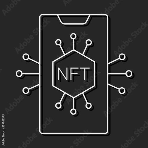 NFT coin line icon, unique token and blockchain, non fungible token vector icon, vector graphics, editable stroke outline sign