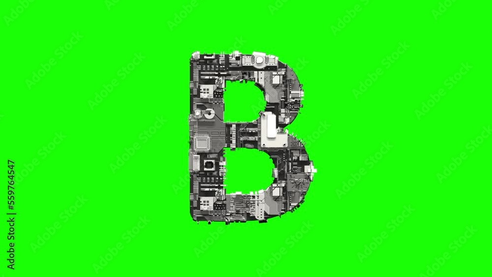 letter B - glowing technologic high tech cyber alphabet, isolated - loop video letter B - glowing technologic high tech cyber alphabet, isolated - loop video