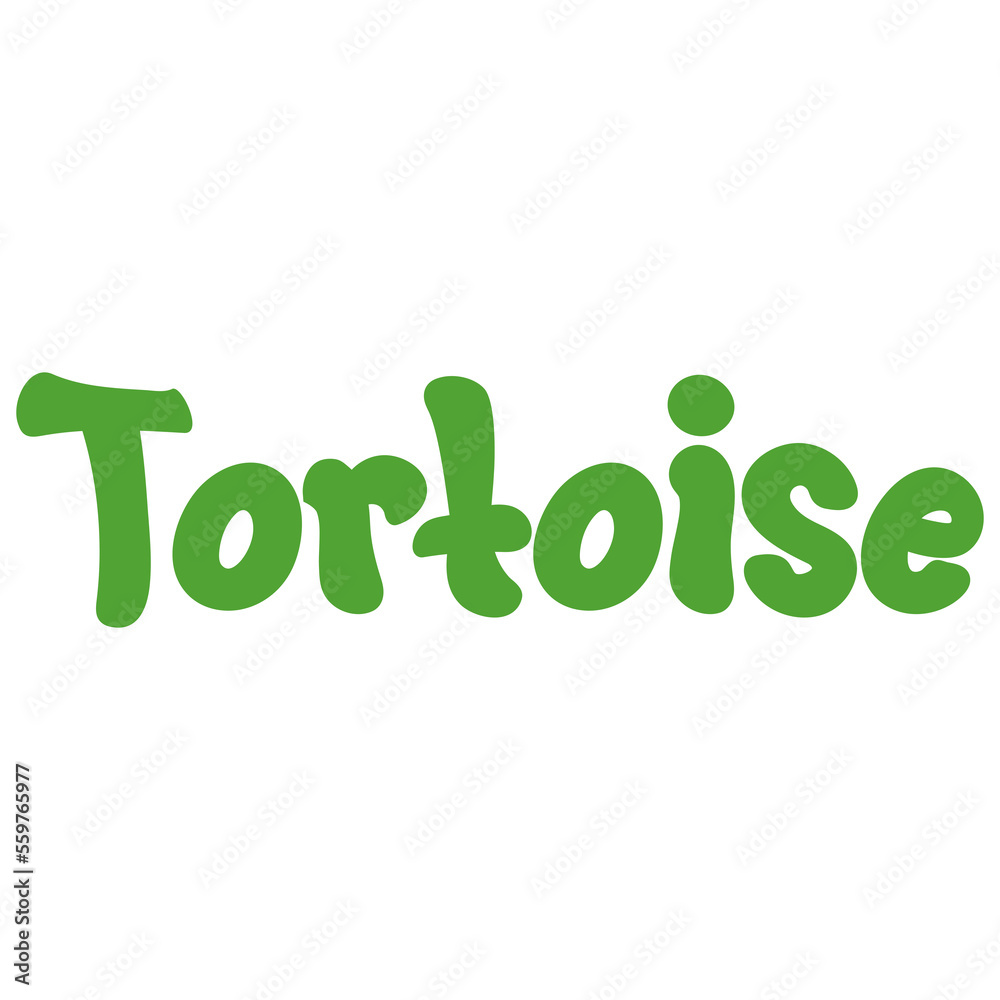 Tortoise Animal Name Lettering Concept on Transparent Background Tortoise Animal Name Lettering Concept on Transparent Background