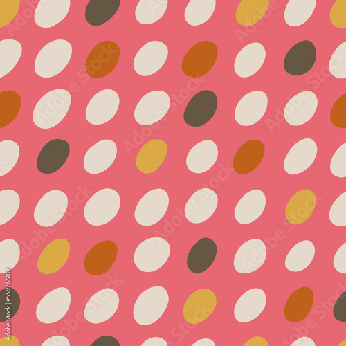 Dots on beige seamless pattern. Seamless polka dots background.