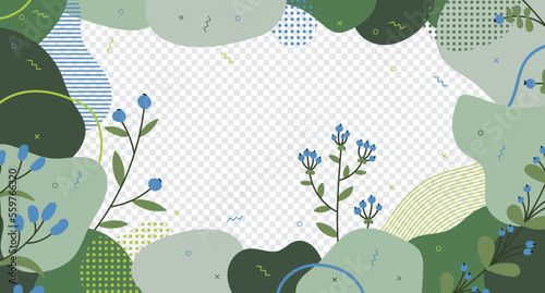 Natural vector background. Hand drawn illustration for natural and organic products. Abstract organic floral background with copy space for text. Vector illustration