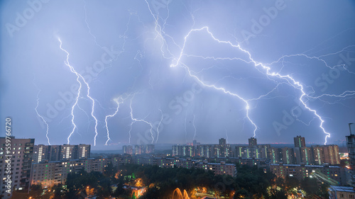 lightnings over the city