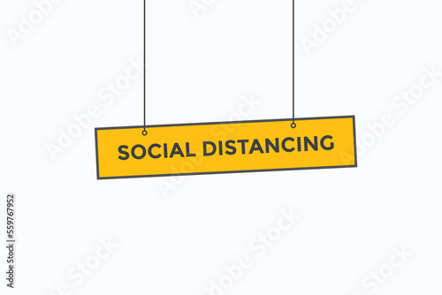 social distancing button vectors.sign label speech bubble social distancing