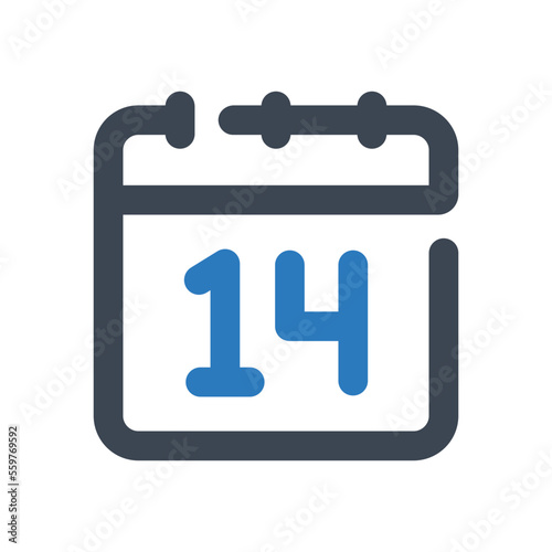 14 days icon - vector illustration . 14, days, Calendar, Date, Day, Event, Schedule, Appointment, Fourteen, time, line, outline, icons .