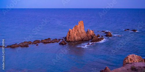 Las Sirenas Reef, Cala de las Sirenas, Cabo de Gata-Níjar Natural Park, UNESCO Biosphere Reserve, Hot Desert Climate Region, Almería, Andalucía, Spain, Europe