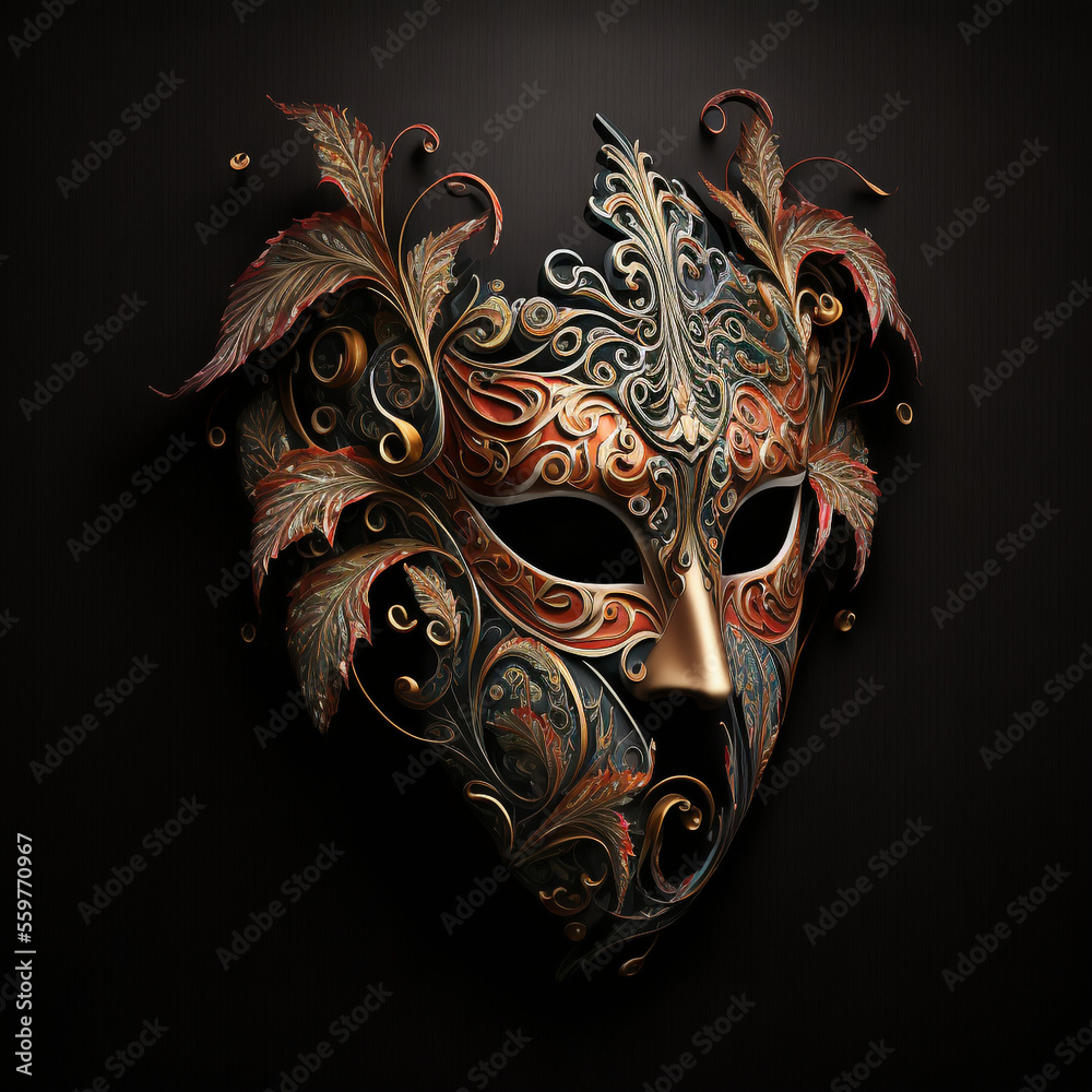 Naklejka premium Venetian mask, Generative AI 