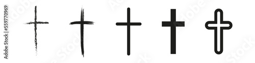 Cross, great religion logo for any purposes. Set of christian cross illustration.