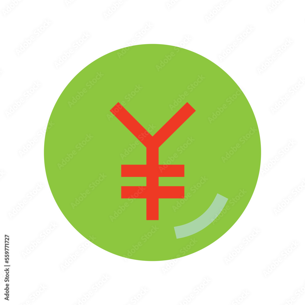 Fototapeta premium Yen Flat Icon