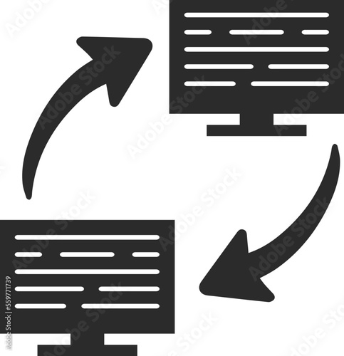 Data transfer icon, information transfer icon  vector