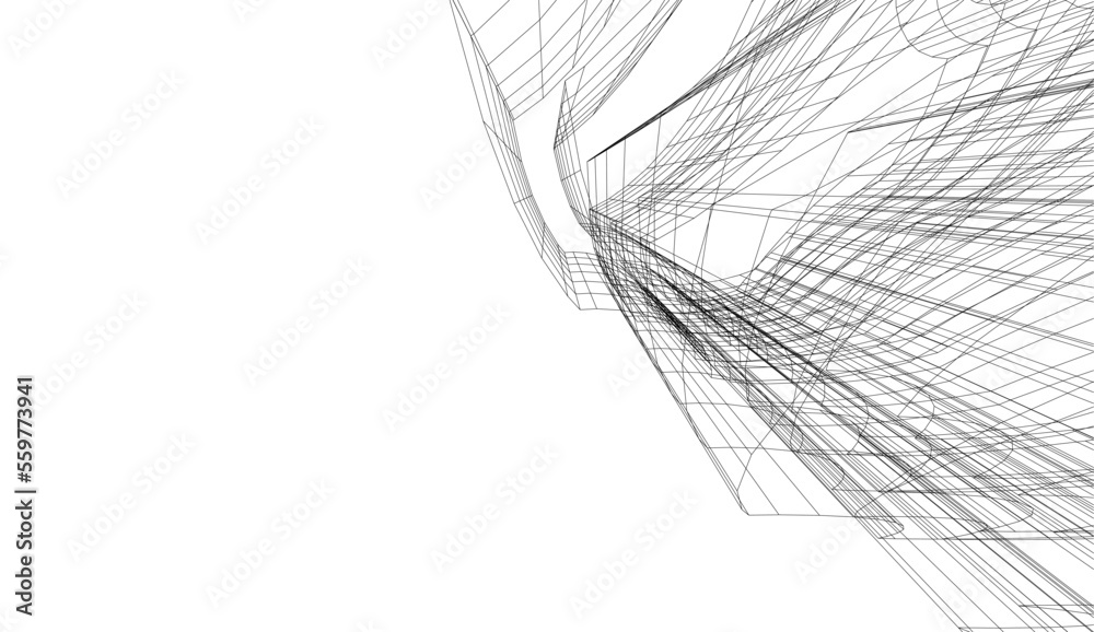 Abstract architecture building vector 3d illustration Abstract architecture building vector 3d illustration