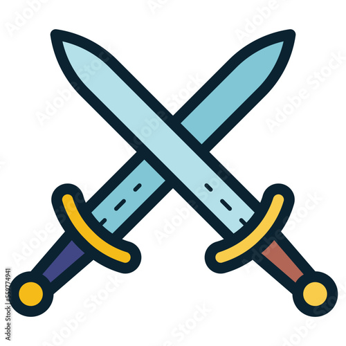 Принти на полотні swordsmanship illustration