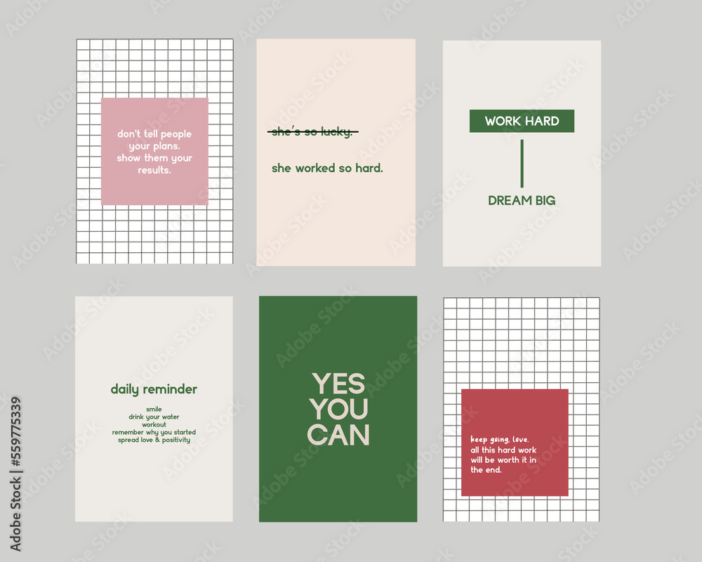 Yes you can - set of motivational quotes, editable templates. Vector illustration. Motivation cards and wallpapers