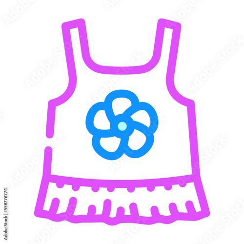 sleeveless tunic girl baby cloth color icon vector. sleeveless tunic girl baby cloth sign. isolated symbol illustration