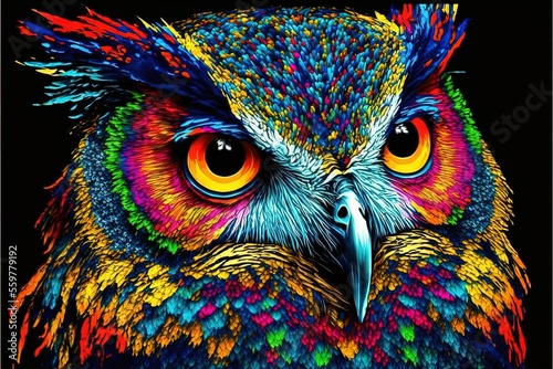 A wise owl design - AI generative art photo