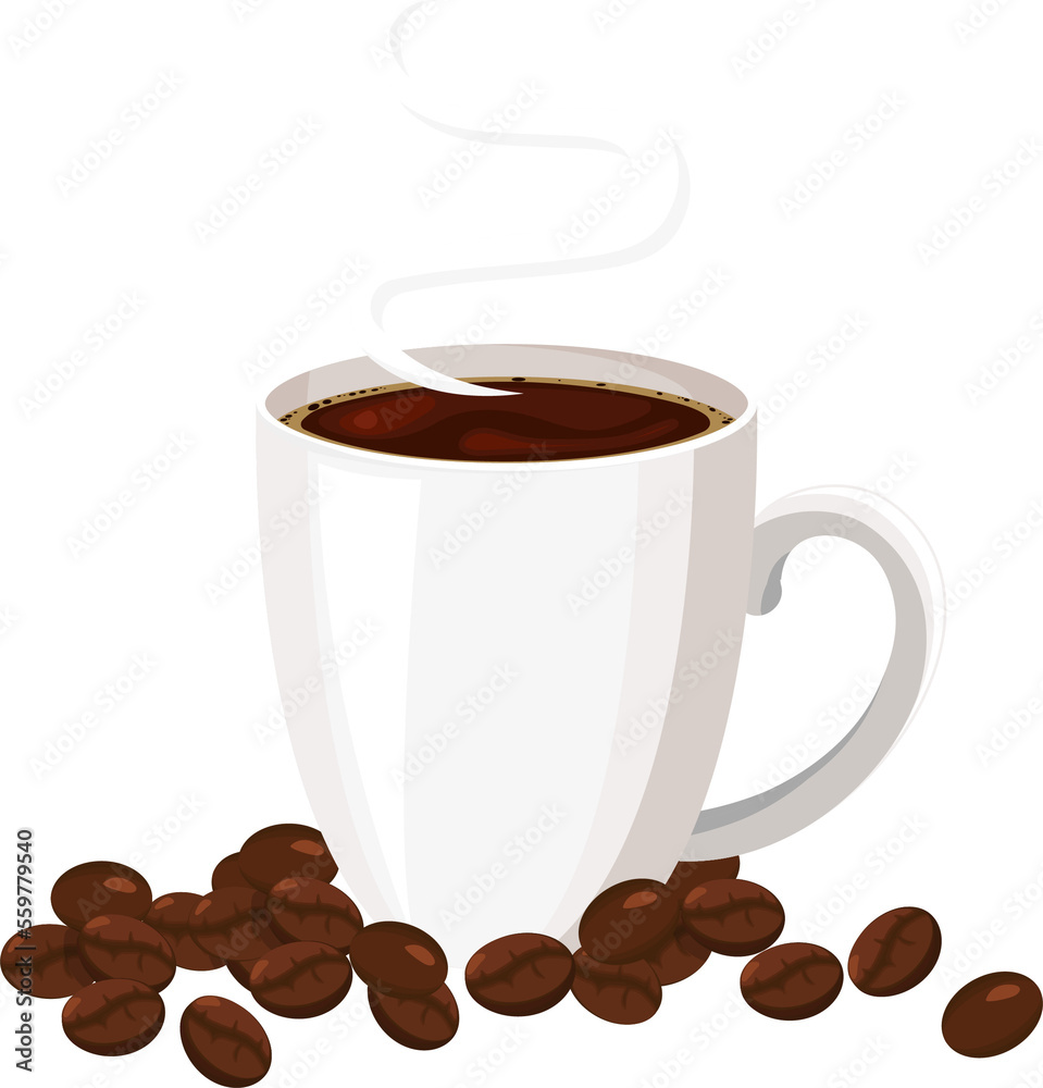 Obraz premium cup of coffee with beans