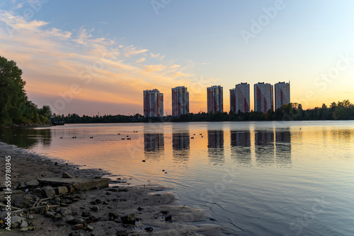 sunset over the city