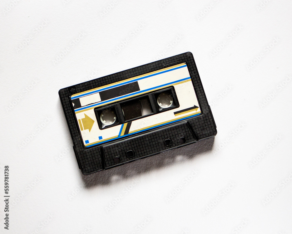 Tape Cassette on colour Background Tape Cassette on colour Background