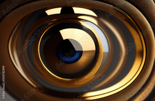 illustration of the divine decorative eye in gold. Generative AI