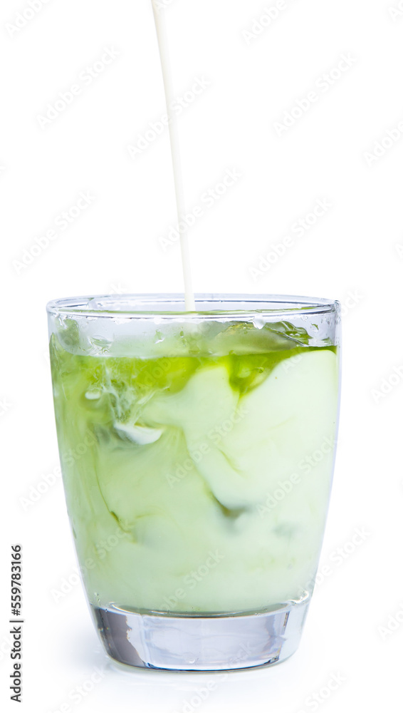 green tea milk isolated on white background green tea milk isolated on white background