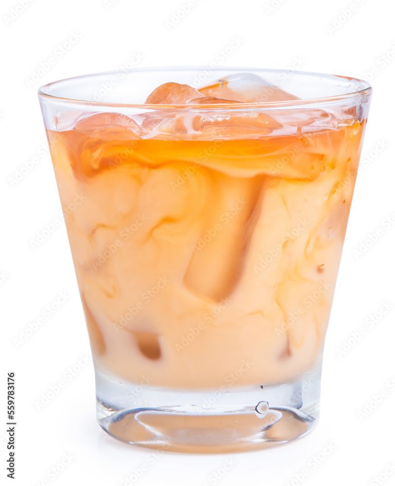 Ice tea milk isolated on white background Ice tea milk isolated on white background