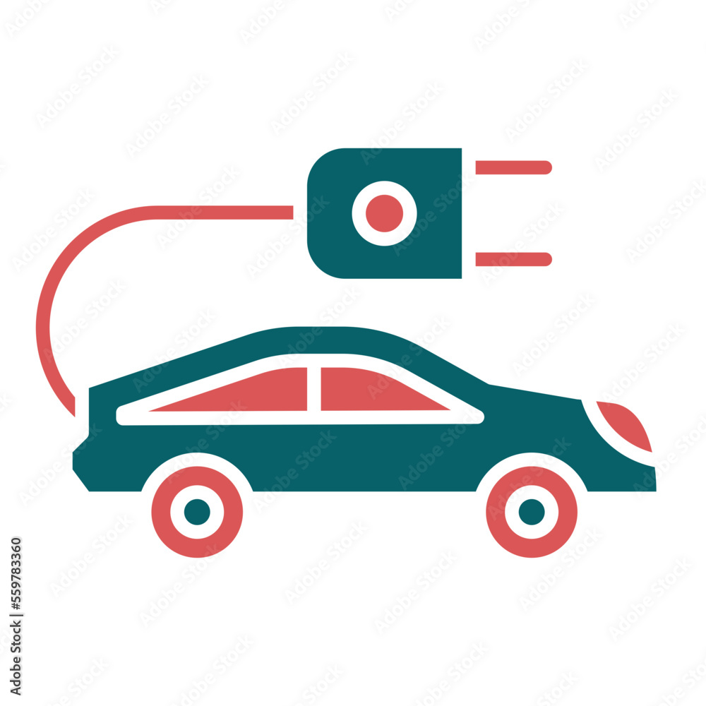 Electric Car Icon Style Electric Car Icon Style