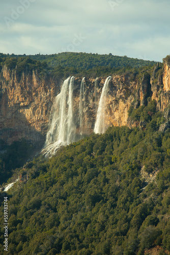 lequarci waterfalls in the town of ulassai  central sardinia 