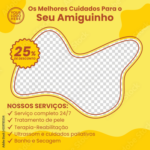 Pet Care Médico Veterinário Design Criativo de Mídia Social Publicação Digital Folheto Banner