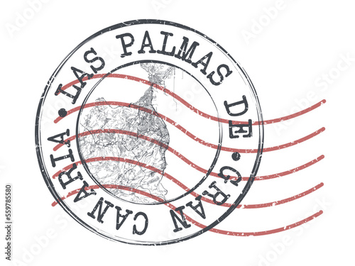 Las Palmas de Gran Canaria, Las Palmas, Spain Stamp Map Postal. Silhouette Seal Roads and Streets. Passport Round Design. Vector Icon. Design Retro Travel National Symbol.