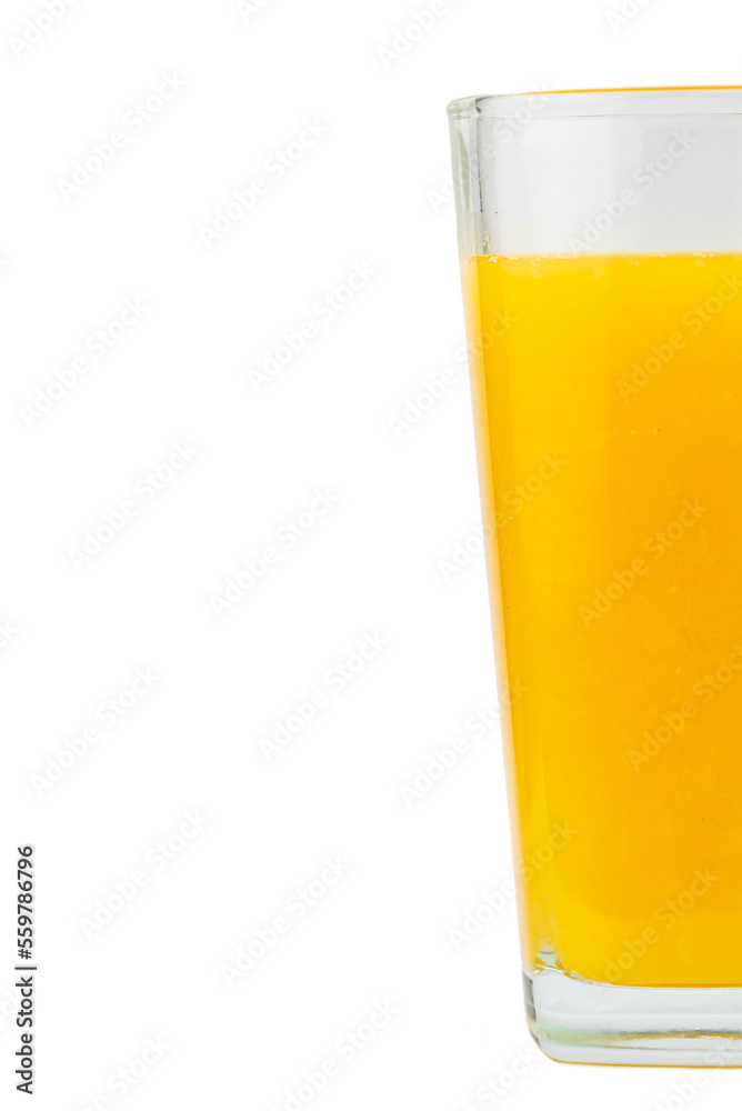 The glass of fresh orange juice