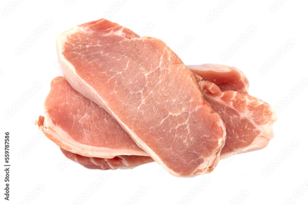 the piece of pork chops steak meat