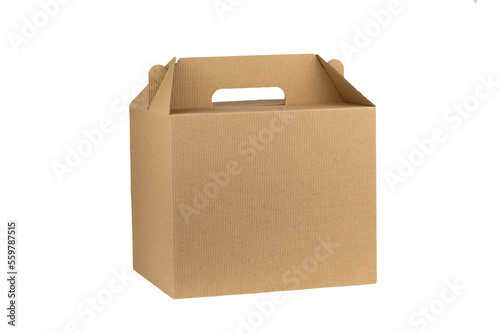 the cardboard box with handle